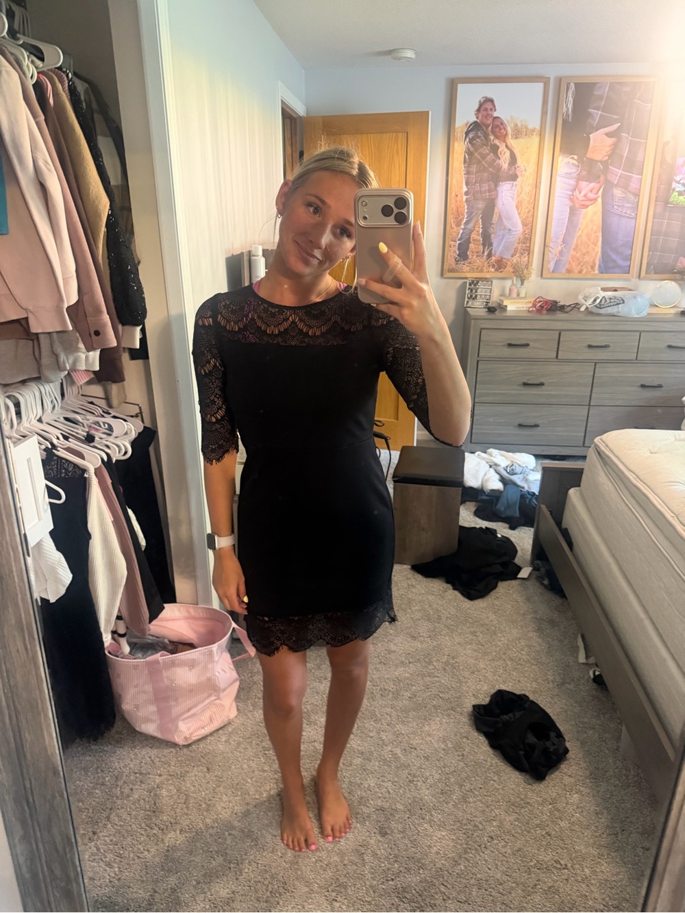 Express Black Lace Mini Dress